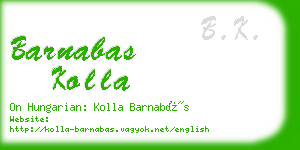 barnabas kolla business card